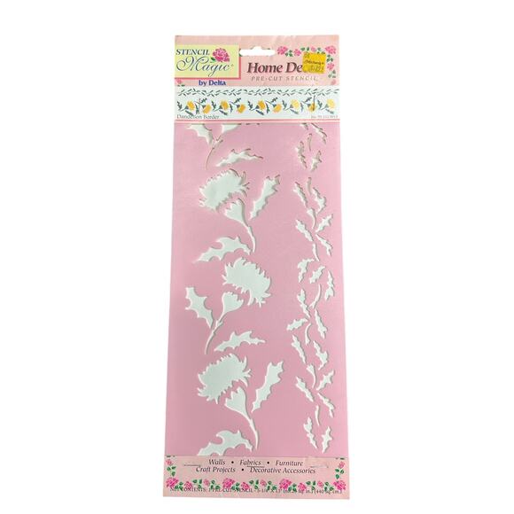 90s Vintage- Stencil Magic By Delta- Dandelion Borders No. 95 133 0012 NWT craft - Picture 1 of 6